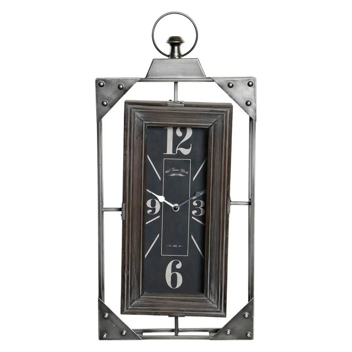 Стенен часовник DKD Home Decor Loft Дървен Желязо (29 x 6.5