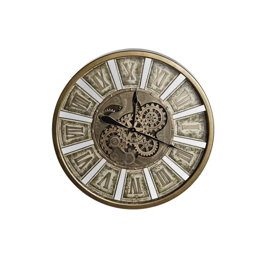 Стенен часовник DKD Home Decor Предавки Златен Желязо 72 x