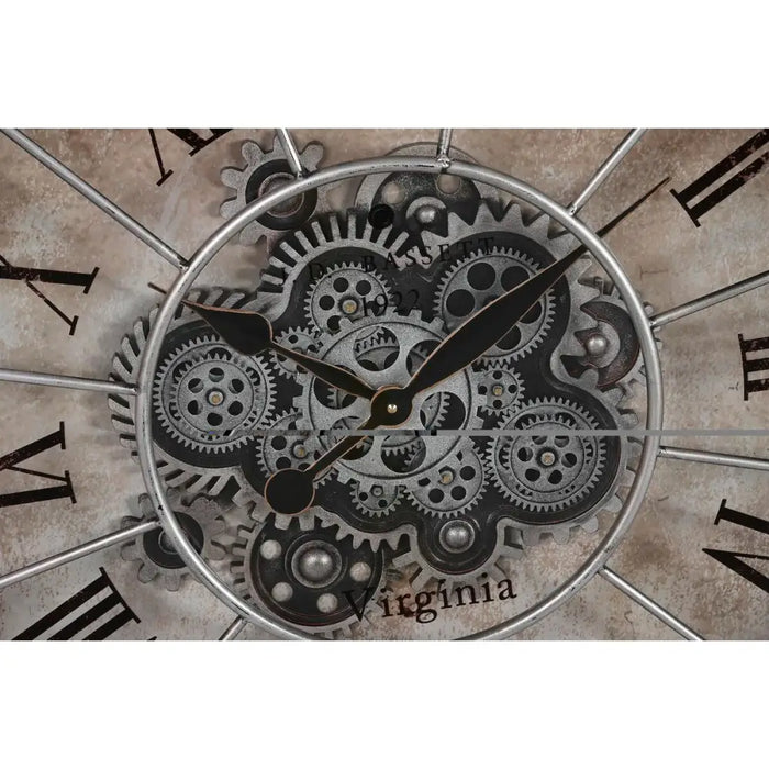 Стенен часовник DKD Home Decor Предавки Черен Мед Желязо 80