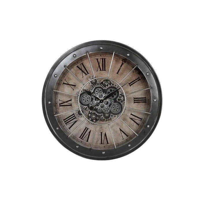 Стенен часовник DKD Home Decor Предавки Черен Мед Желязо 80