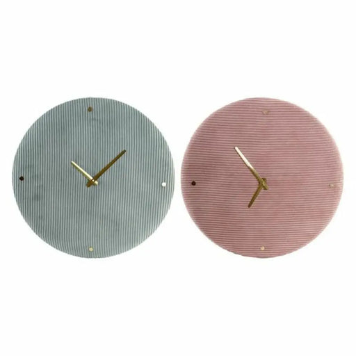Стенен часовник DKD Home Decor Зелен Розов 40,5 x 5,5 x