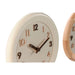 Стенен часовник Home ESPRIT Бежов Естествен Дървен 30 x 5 x