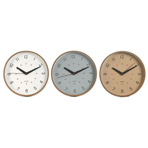 Стенен часовник Home ESPRIT Бял Бежов Сив PVC 30 x 4 x 30