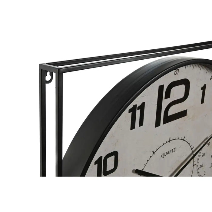 Стенен часовник Home ESPRIT Бял Черен Метал Дървен MDF 62 x
