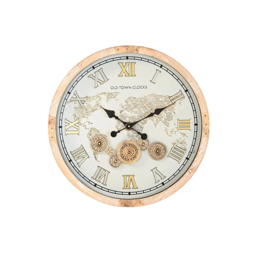Стенен часовник Home ESPRIT Бял Естествен Кристал Vintage