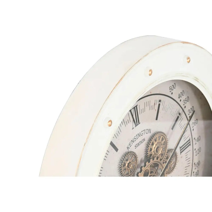 Стенен часовник Home ESPRIT Бял Метал Loft 60 x 9 x 60 cm