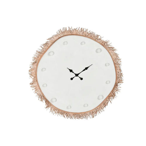 Стенен часовник Home ESPRIT Бял влакно Дървен MDF Scandi 85