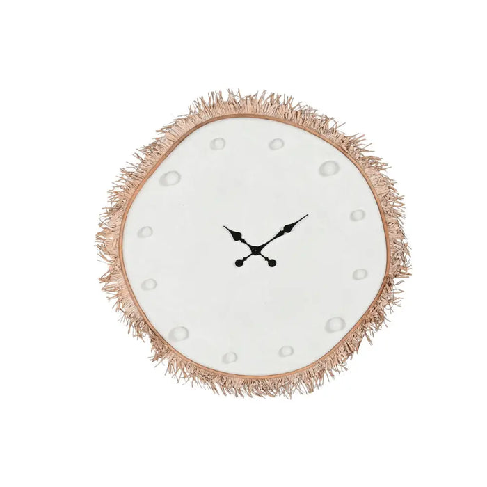 Стенен часовник Home ESPRIT Бял влакно Дървен MDF Scandi 85