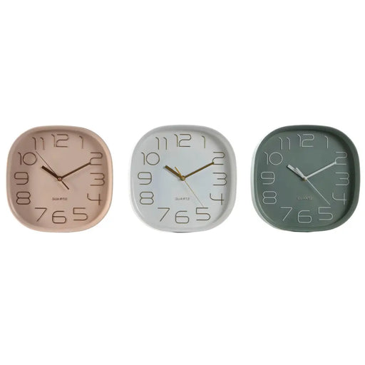 Стенен часовник Home ESPRIT Бял Зелен PVC 28,5 x 5 x 28,5