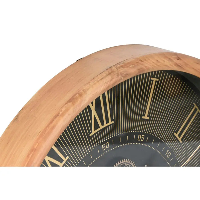 Стенен часовник Home ESPRIT Черен Естествен Кристал бор