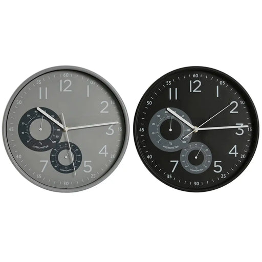 Стенен часовник Home ESPRIT Черен Сив PVC 30 x 4,7 x 30 cm