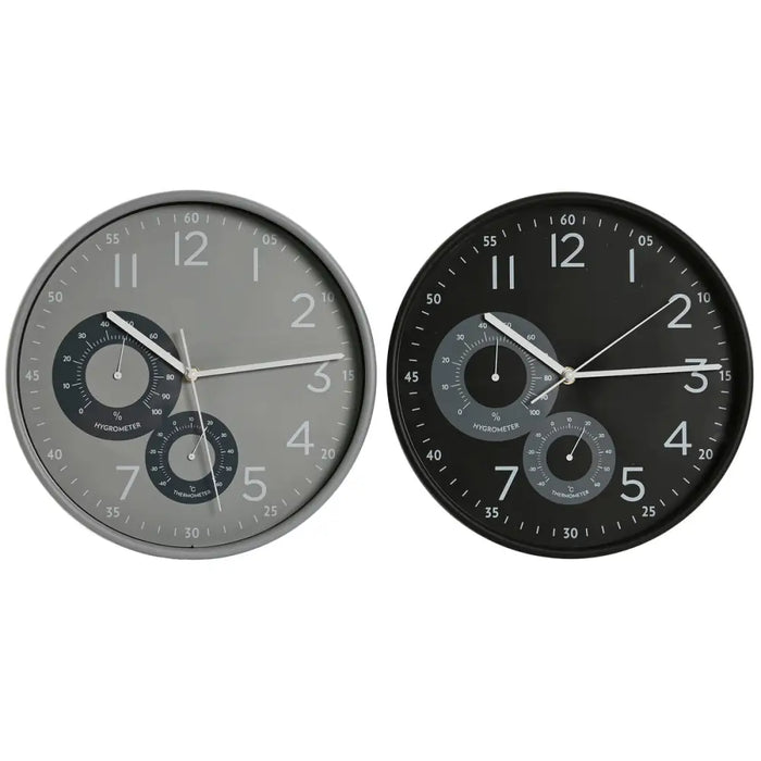 Стенен часовник Home ESPRIT Черен Сив PVC 30 x 4,7 x 30 cm