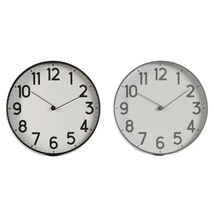 Стенен часовник Home ESPRIT Черен Сив PVC 30 x 4 x 30 cm (2