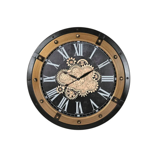 Стенен часовник Home ESPRIT Черен Златен Желязо 80 X 8,5 X