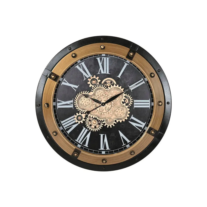 Стенен часовник Home ESPRIT Черен Златен Желязо 80 X 8,5 X