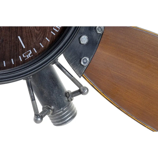 Стенен часовник Home ESPRIT Кафяв Черен Метал Дървен MDF