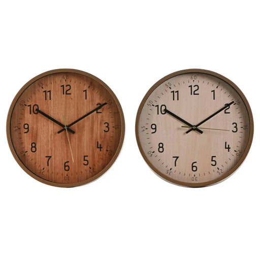 Стенен часовник Home ESPRIT Кафяв Естествен PVC Дървен 30 x