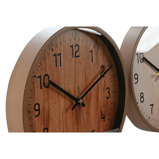 Стенен часовник Home ESPRIT Кафяв Естествен PVC Дървен 30 x