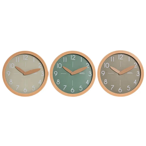 Стенен часовник Home ESPRIT Кафяв Зелен Сив полистирен 30 x