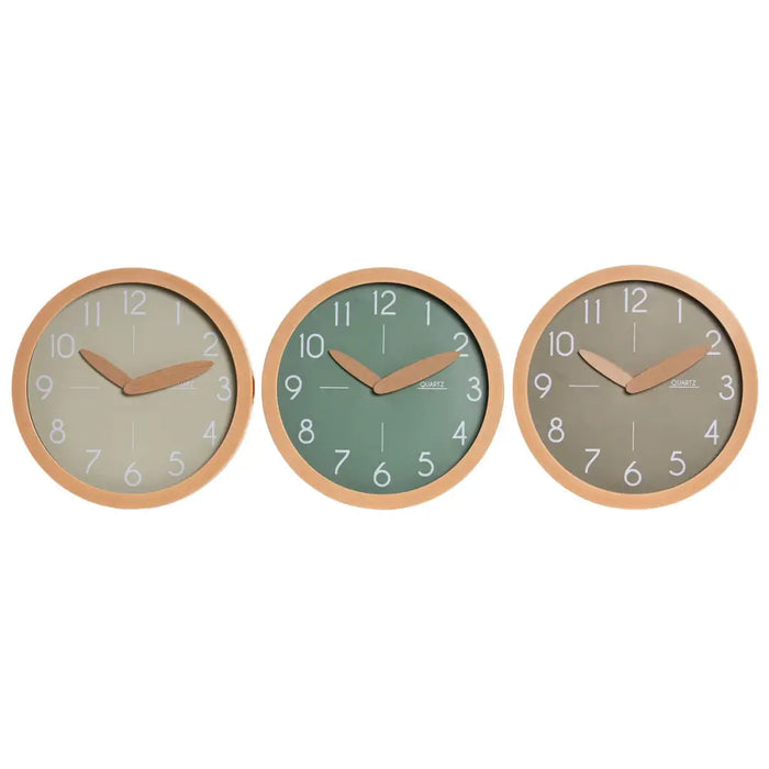 Стенен часовник Home ESPRIT Кафяв Зелен Сив полистирен 30 x