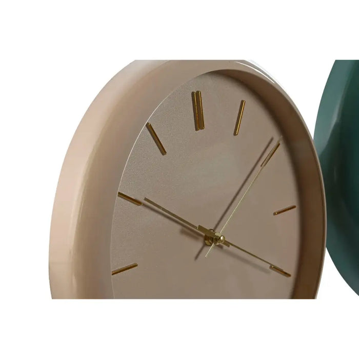 Стенен часовник Home ESPRIT Зелен Розов PVC Модерен 30 x 4