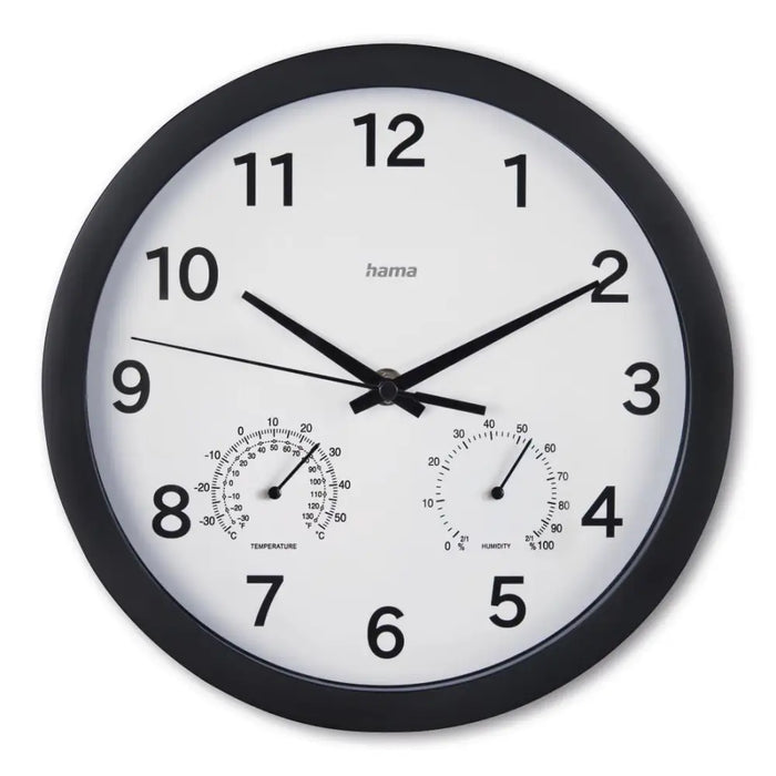 Стенен часовник ’Malta’ диаметър 25 см тих Термометър