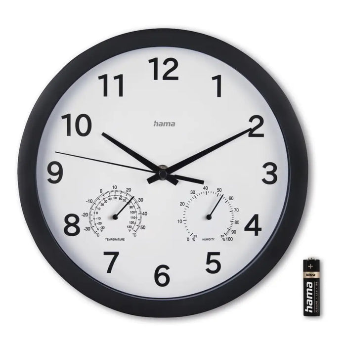 Стенен часовник ’Malta’ диаметър 25 см тих Термометър