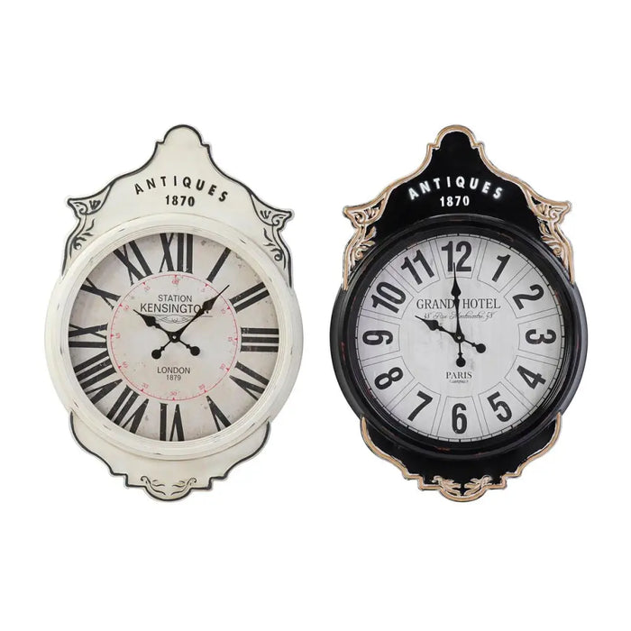 Стенен часовник DKD Home Decor Бял Черен Кристал Желязо 61