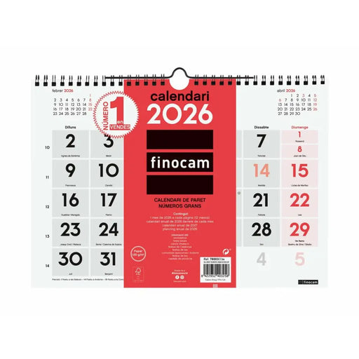 Стенен календар Finocam A4 хартия 30 x 21 cm