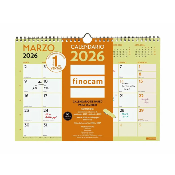 Стенен календар Finocam Многоцветен A4 хартия