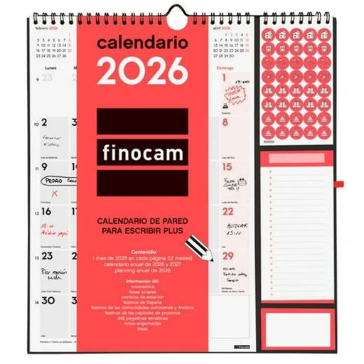 Стенен календар Finocam Plus хартия 2026 21,5 x 32,5 cm