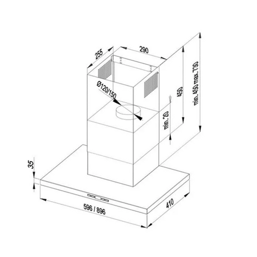 Стенен комин кухненски аспиратор MAAN Siena Soft 60 305