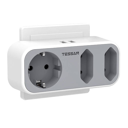Стенен контакт Tessan TS-324-DE 1x AC 2x EU 2x USB-A