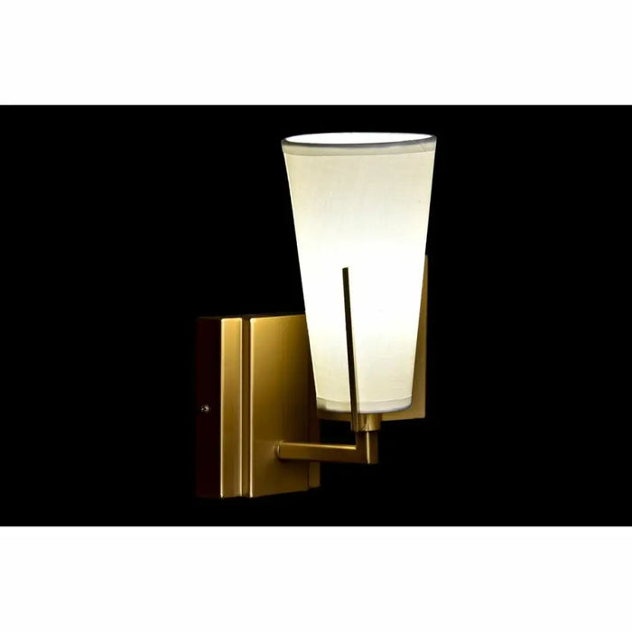 Стенна лампа DKD Home Decor 25W Златен Метал полиестер Бял