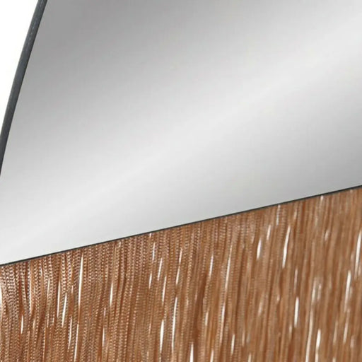 Стенно огледало DKD Home Decor Зелен Златен Ресни 50 x 0,5