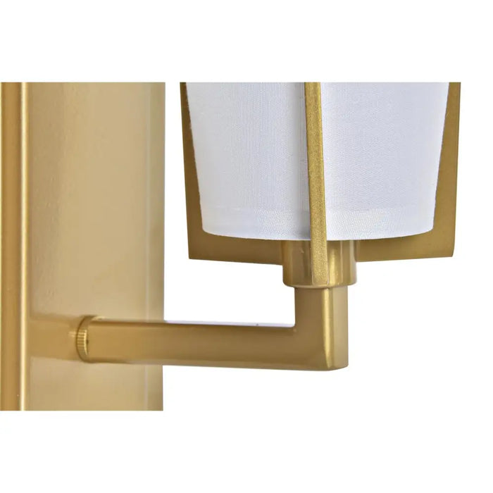 Стенна лампа DKD Home Decor 25W Златен Метал полиестер Бял