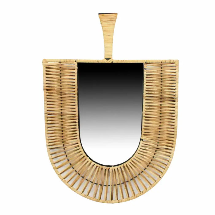 Стенно огледало DKD Home Decor Кафяв Естествен Ветрило