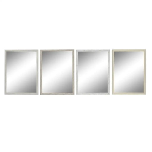 Стенно огледало DKD Home Decor Бял Бежов Сив 56 x 2 x 76 cm