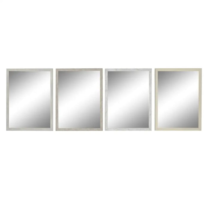 Стенно огледало DKD Home Decor Бял Бежов Сив 56 x 2 x 76 cm