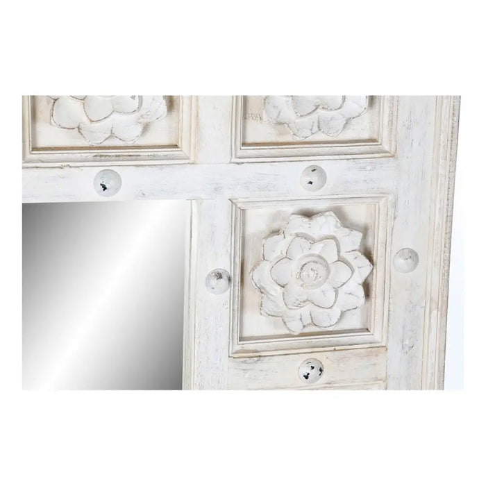 Стенно огледало DKD Home Decor Бял Индианец Гранитогрес