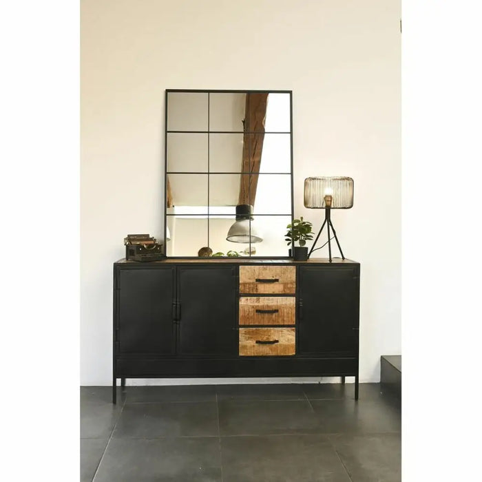 Стенно огледало DKD Home Decor Черен Кристал Желязо