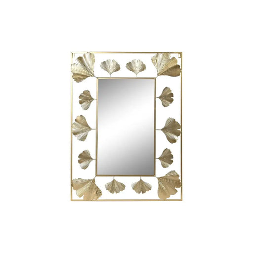 Стенно огледало DKD Home Decor Златен Лист на растение 71 x