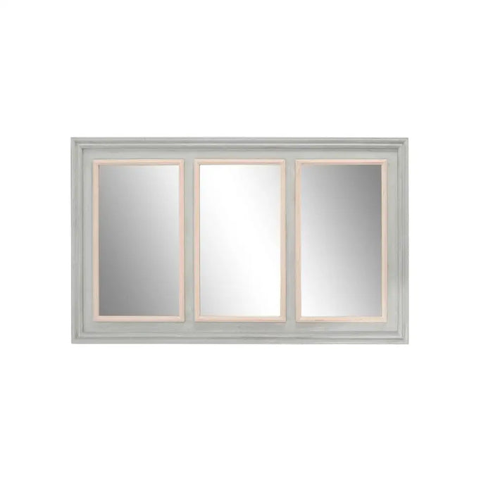 Стенно огледало Home ESPRIT Бял Сив Естествен 150 x 5 x 90