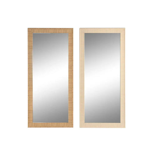 Стенно огледало Home ESPRIT Бежов Естествен 74 X 2 X 162 cm