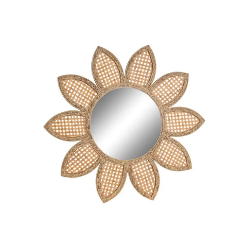 Стенно огледало DKD Home Decor Кафяв Естествен Слънце
