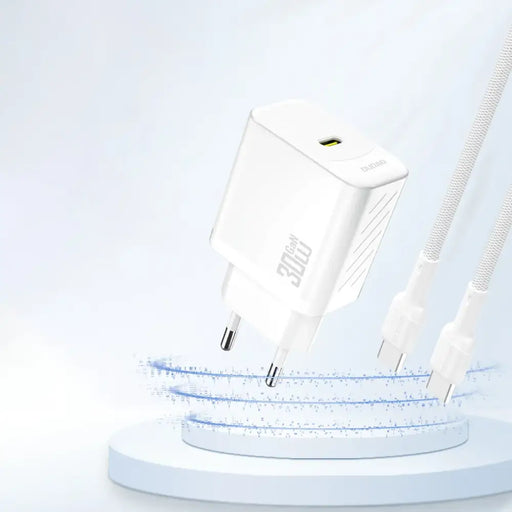 Стенно зарядно устройство Dudao A27P 30W PD GaN USB-C - бяло