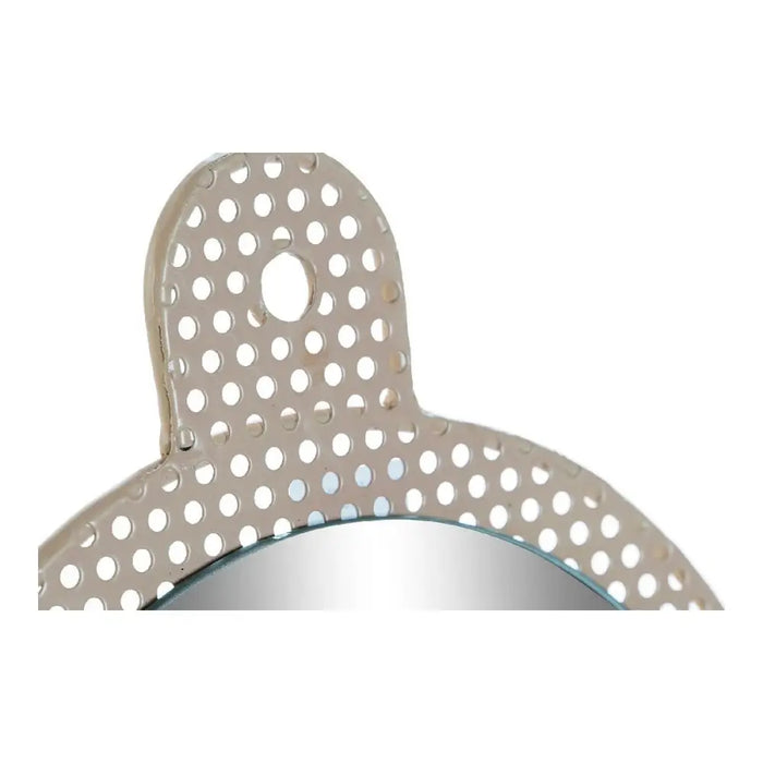 Стенно огледало DKD Home Decor Бял Розов 22 x 1,5 x 40 cm