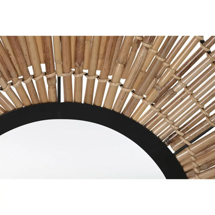 Стенно огледало DKD Home Decor Черен Естествен Bali 63 x