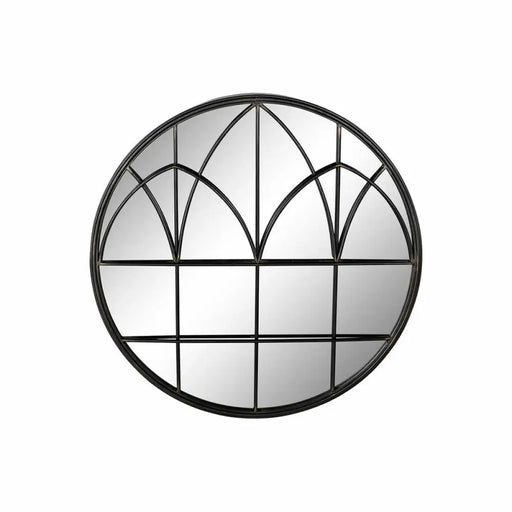 Стенно огледало DKD Home Decor Черен Модерен 76 x 4 x 76 cm