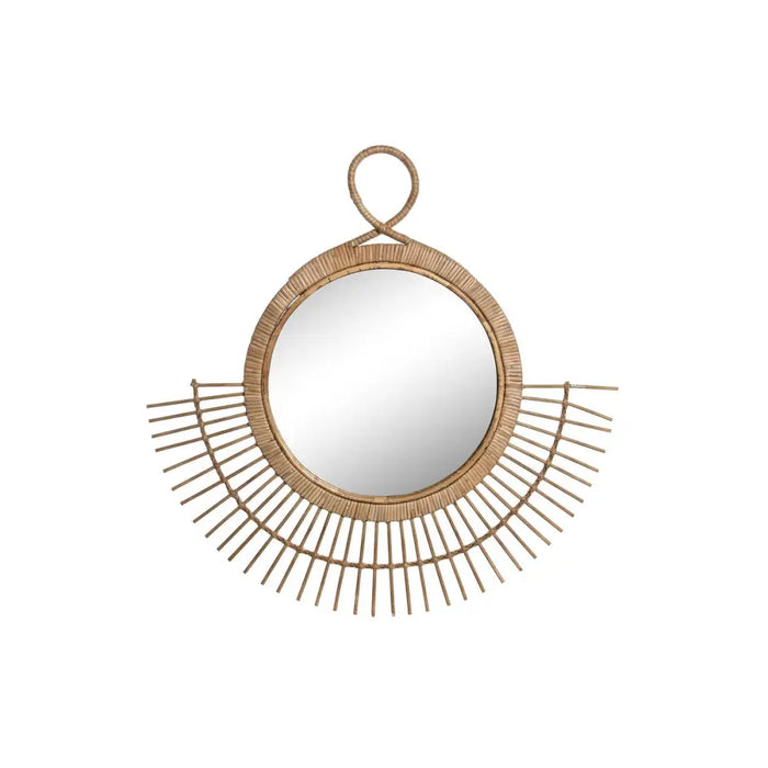 Стенно огледало DKD Home Decor Кафяв Естествен Град 68 x 2